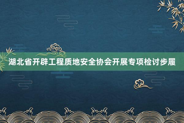 湖北省开辟工程质地安全协会开展专项检讨步履