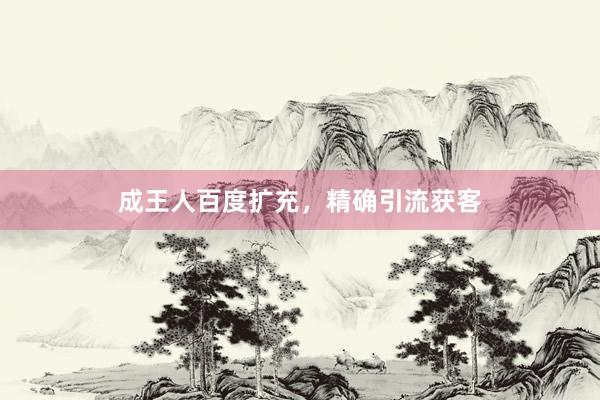 成王人百度扩充，精确引流获客