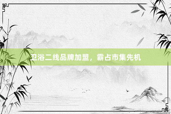卫浴二线品牌加盟，霸占市集先机